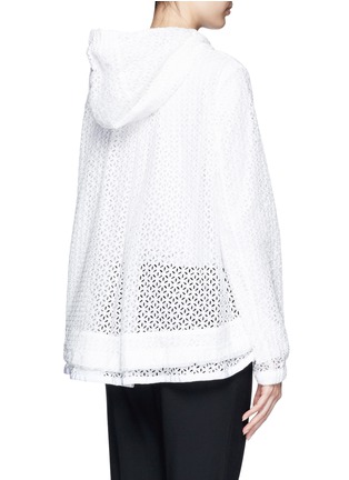 Back View - Click To Enlarge - MONCLER - 'ROMBOU' SANGALLO LACE A-LINE HOOD JACKET