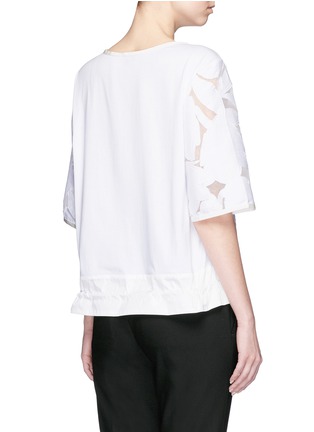 Back View - Click To Enlarge - MONCLER - 'Maglia' drawcord hem floral fil coupé organza T-shirt