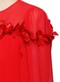 Detail View - Click To Enlarge - GIAMBA - Flower appliqué plissé pleat georgette dress