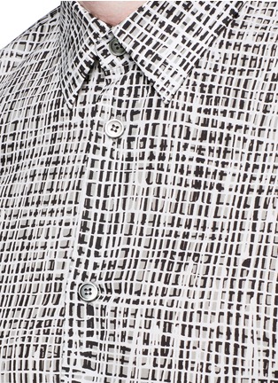 Detail View - Click To Enlarge - BALENCIAGA - Grid print cotton poplin shirt