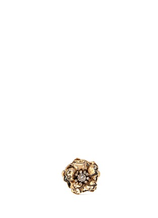 Main View - Click To Enlarge - ALEXANDER MCQUEEN - Swarovski crystal floral ring