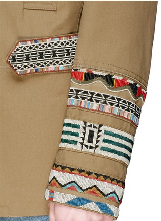 Detail View - Click To Enlarge - VALENTINO GARAVANI - Ethnic embroidery double breasted twill coat