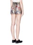 Back View - Click To Enlarge - VALENTINO GARAVANI - Metallic floral jacquard shorts