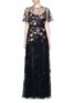 Main View - Click To Enlarge - VALENTINO GARAVANI - Floral embroidery bead appliqué tulle gown