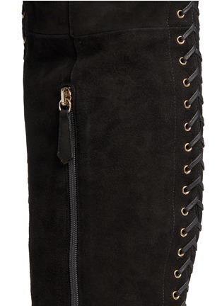 Detail View - Click To Enlarge - AQUAZZURA - 'Corset Cuissard' suede lace-up thigh high boots