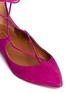 Detail View - Click To Enlarge - AQUAZZURA - 'Christy' suede lace-up skimmer flats