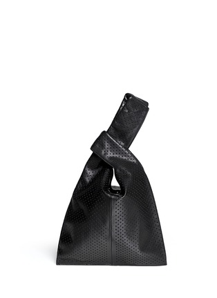 Back View - Click To Enlarge - MC Q - 'Plath' perforated leather shopping tote