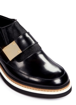 Detail View - Click To Enlarge - MC Q SHOES - 'Chatsworth' calf hair Spazzolato leather slip-ons