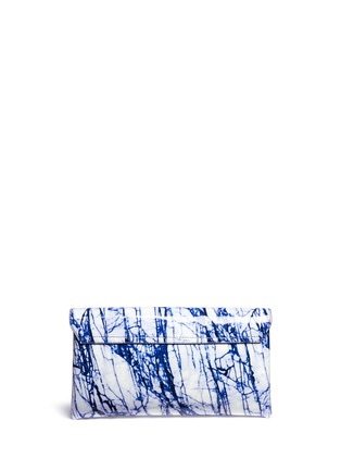 Figure View - Click To Enlarge - MC Q - 'Risk' marble print patent leather clutch