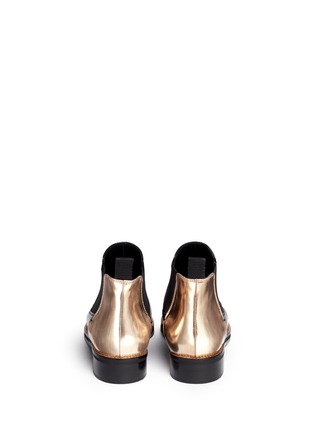 Back View - Click To Enlarge - MC Q SHOES - 'Redchurchill' metallic heel brushed leather Chelsea boots