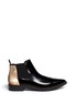 Main View - Click To Enlarge - MC Q SHOES - 'Redchurchill' metallic heel brushed leather Chelsea boots