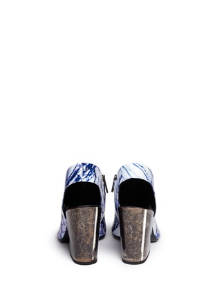 Back View - Click To Enlarge - MC Q SHOES - Marble print patent slingback bootie sandals