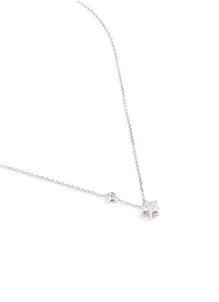 Figure View - Click To Enlarge - ANYALLERIE - Diamond aquamarine 18k white gold star pendant necklace – Pisces