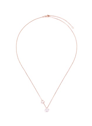 Main View - Click To Enlarge - ANYALLERIE - Diamond pearl 18k rose gold star pendant necklace – Gemini