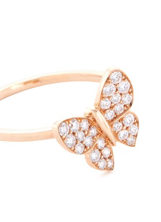 Detail View - Click To Enlarge - ANYALLERIE - Diamond 18k rose gold small butterfly ring
