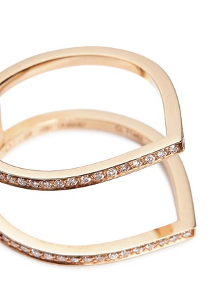 Detail View - Click To Enlarge - REPOSSI - 'Antifer' diamond 18k rose gold two row ring