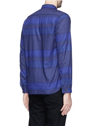 Back View - Click To Enlarge - WHITE MOUNTAINEERING - Stripe cotton-linen shirt