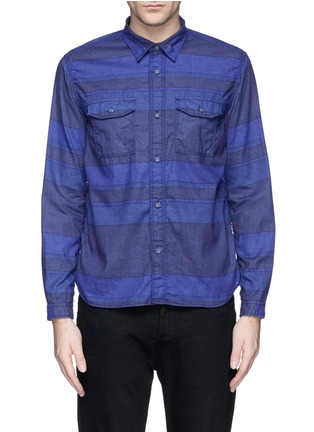 Main View - Click To Enlarge - WHITE MOUNTAINEERING - Stripe cotton-linen shirt