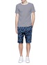 Figure View - Click To Enlarge - WHITE MOUNTAINEERING - Leaf print drop crotch shorts