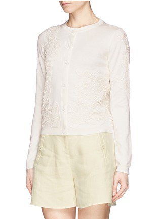 Front View - Click To Enlarge - ALICE & OLIVIA - Flower lace appliqué cardigan