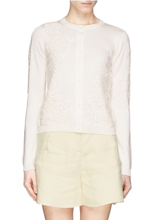 Main View - Click To Enlarge - ALICE & OLIVIA - Flower lace appliqué cardigan