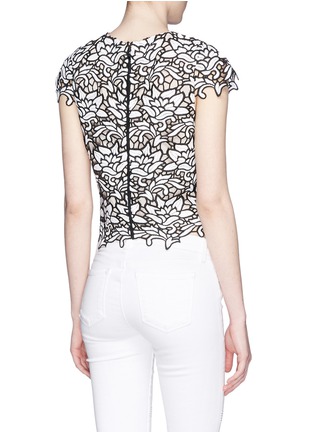 Back View - Click To Enlarge - ALICE & OLIVIA - 'Eve' embroidery lace cropped T-shirt