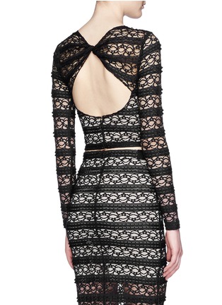 Back View - Click To Enlarge - ALICE & OLIVIA - 'Rilo' twist back lace cropped top