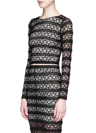 Front View - Click To Enlarge - ALICE & OLIVIA - 'Rilo' twist back lace cropped top