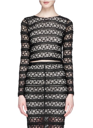 Main View - Click To Enlarge - ALICE & OLIVIA - 'Rilo' twist back lace cropped top