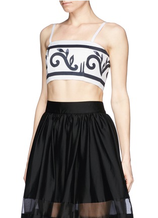 Front View - Click To Enlarge - ALICE & OLIVIA - 'Rene' damask sateen bustier