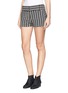 Front View - Click To Enlarge - ALICE & OLIVIA - 'Cady' grid print jacquard shorts