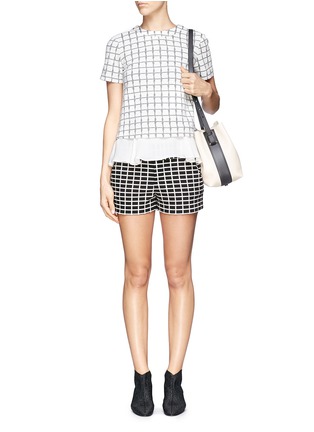 Figure View - Click To Enlarge - ALICE & OLIVIA - 'Cady' grid print jacquard shorts
