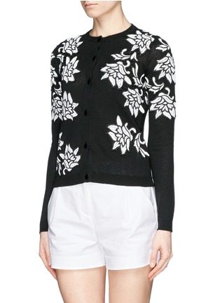 Front View - Click To Enlarge - ALICE & OLIVIA - 'Winnie' lace appliqué cardigan
