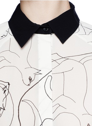 Detail View - Click To Enlarge - ALICE & OLIVIA - 'Sharon' cat print blouse