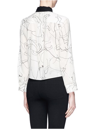 Back View - Click To Enlarge - ALICE & OLIVIA - 'Sharon' cat print blouse