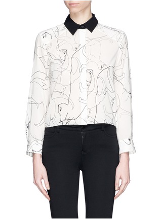 Main View - Click To Enlarge - ALICE & OLIVIA - 'Sharon' cat print blouse