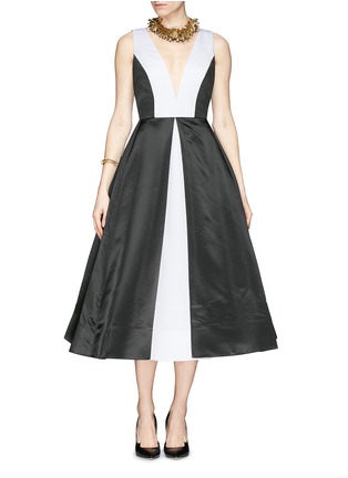 Detail View - Click To Enlarge - ALICE & OLIVIA - 'Brennan' box pleat satin gown