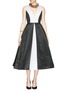 Detail View - Click To Enlarge - ALICE & OLIVIA - 'Brennan' box pleat satin gown