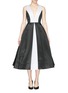 Main View - Click To Enlarge - ALICE & OLIVIA - 'Brennan' box pleat satin gown