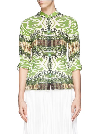 Detail View - Click To Enlarge - ALICE & OLIVIA - 'Eloise' mirror garden print chiffon shirt