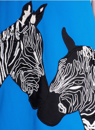 Detail View - Click To Enlarge - ALICE & OLIVIA - 'Lynn' zebra appliqué shift dress