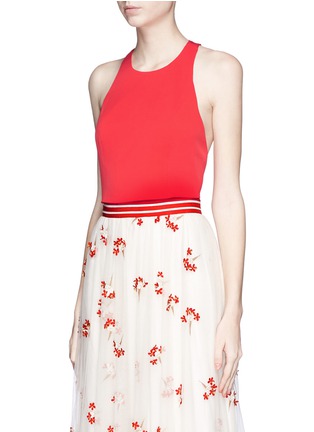 Front View - Click To Enlarge - ALICE & OLIVIA - 'Blythe' angular racerback cropped top