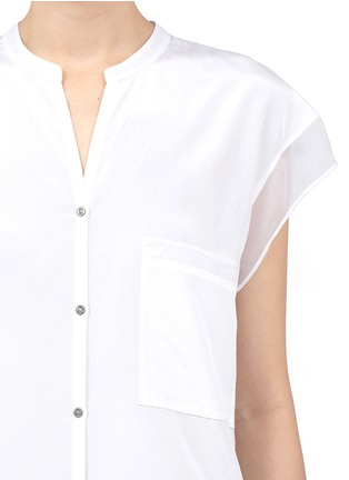 Detail View - Click To Enlarge - HELMUT LANG - Organza-panel cotton-silk shirt