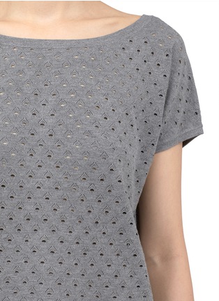Detail View - Click To Enlarge - RAG & BONE - Gianna perforated-knit short-sleeve top