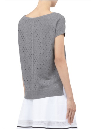 Back View - Click To Enlarge - RAG & BONE - Gianna perforated-knit short-sleeve top