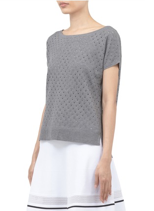 Front View - Click To Enlarge - RAG & BONE - Gianna perforated-knit short-sleeve top