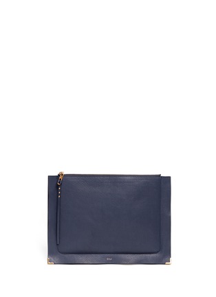 Main View - Click To Enlarge - CHLOÉ - 'Ghost' grain leather flat pouch
