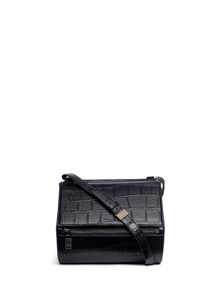 Main View - Click To Enlarge - GIVENCHY - Pandora Box medium embossed croc leather bag