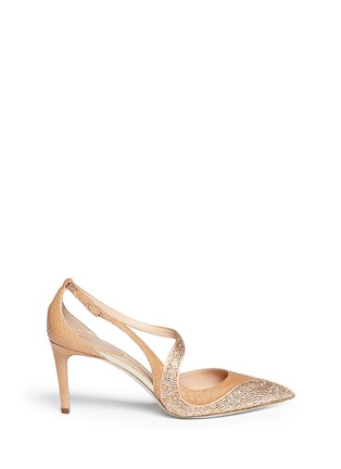 Main View - Click To Enlarge - RENÉ CAOVILLA - Python leather crystal sandals