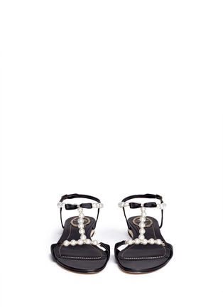Figure View - Click To Enlarge - RENÉ CAOVILLA - Venere pearl crystal strap leather sandals